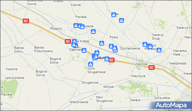 mapa Zduny powiat łowicki, Zduny powiat łowicki na mapie Targeo