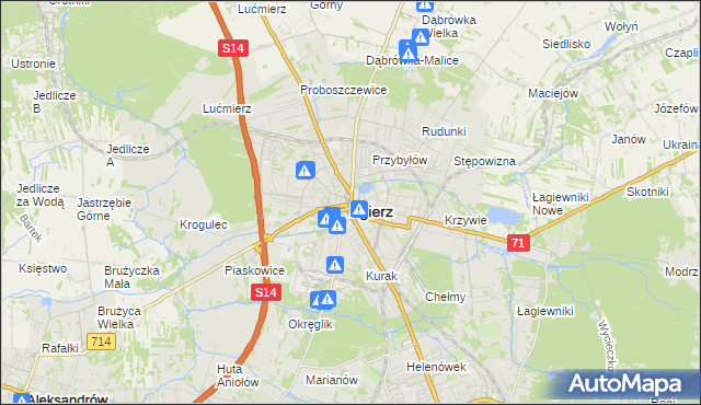 mapa Zgierz, Zgierz na mapie Targeo