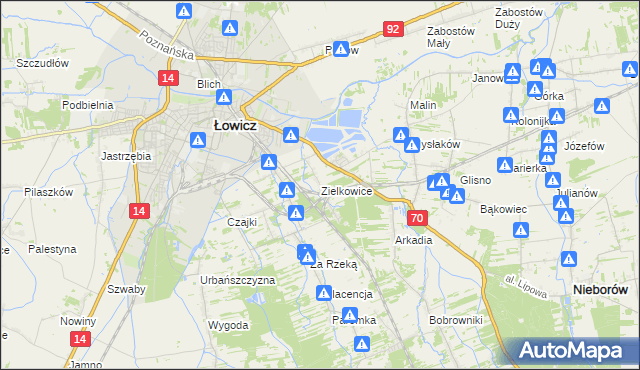 mapa Zielkowice, Zielkowice na mapie Targeo