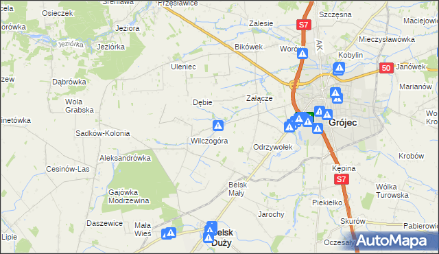 mapa Złota Góra gmina Belsk Duży, Złota Góra gmina Belsk Duży na mapie Targeo