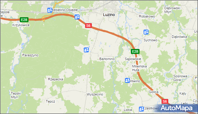 mapa Barłomino, Barłomino na mapie Targeo