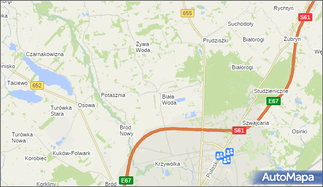 mapa Biała Woda gmina Suwałki, Biała Woda gmina Suwałki na mapie Targeo