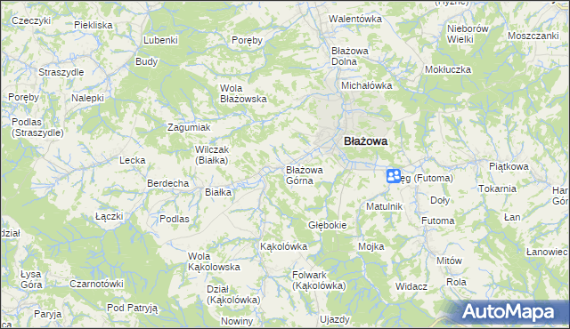 mapa Błażowa Górna, Błażowa Górna na mapie Targeo