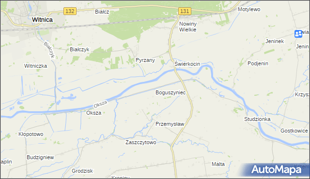 mapa Boguszyniec gmina Witnica, Boguszyniec gmina Witnica na mapie Targeo