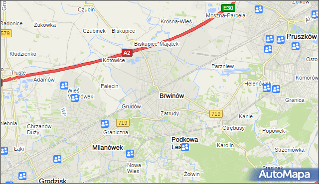 mapa Brwinów, Brwinów na mapie Targeo