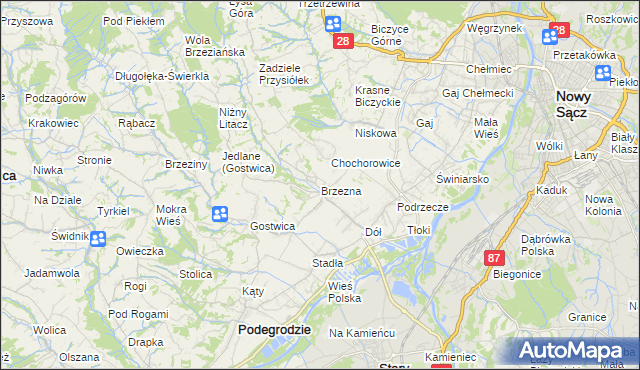 mapa Brzezna, Brzezna na mapie Targeo