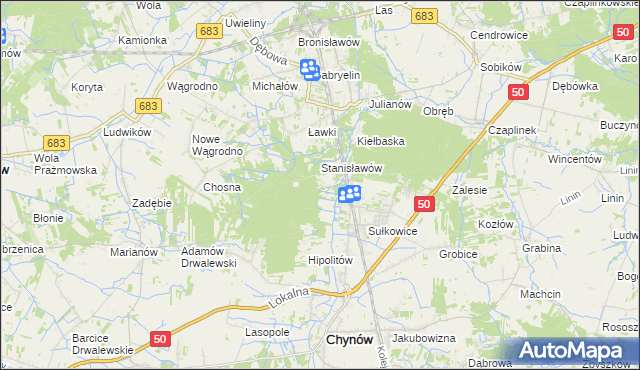 mapa Budy Sułkowskie gmina Chynów, Budy Sułkowskie gmina Chynów na mapie Targeo