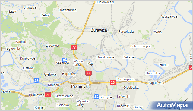 mapa Buszkowice gmina Żurawica, Buszkowice gmina Żurawica na mapie Targeo