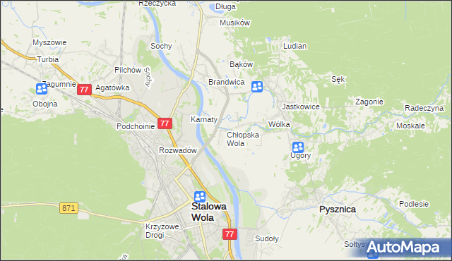 mapa Chłopska Wola, Chłopska Wola na mapie Targeo