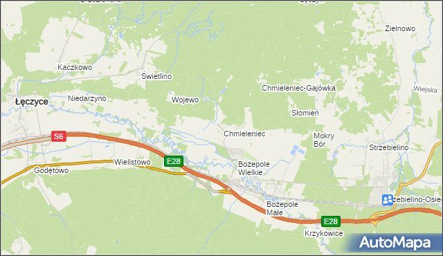 mapa Chmieleniec, Chmieleniec na mapie Targeo