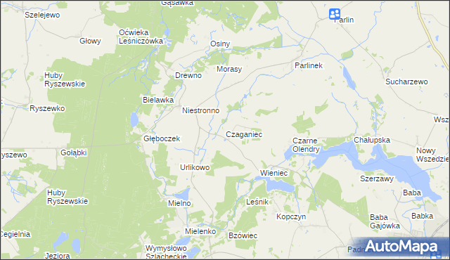 mapa Czaganiec, Czaganiec na mapie Targeo