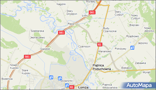 mapa Czarnocin gmina Piątnica, Czarnocin gmina Piątnica na mapie Targeo