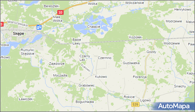 mapa Czermno gmina Skępe, Czermno gmina Skępe na mapie Targeo