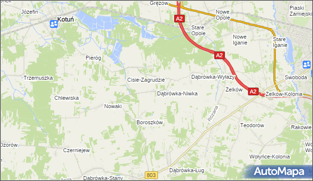 mapa Dąbrówka-Niwka, Dąbrówka-Niwka na mapie Targeo