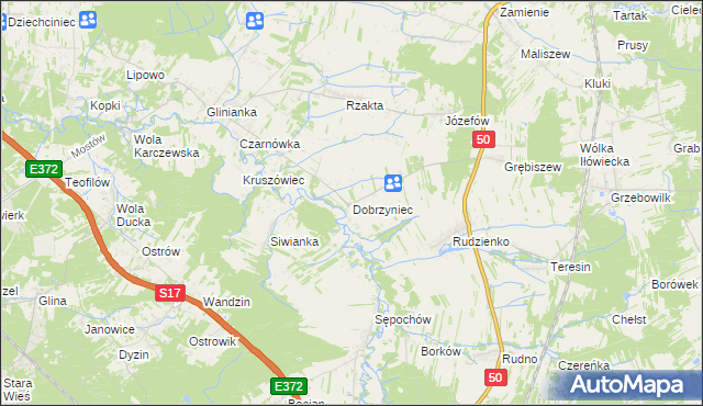 mapa Dobrzyniec, Dobrzyniec na mapie Targeo