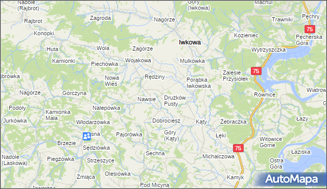 mapa Drużków Pusty, Drużków Pusty na mapie Targeo