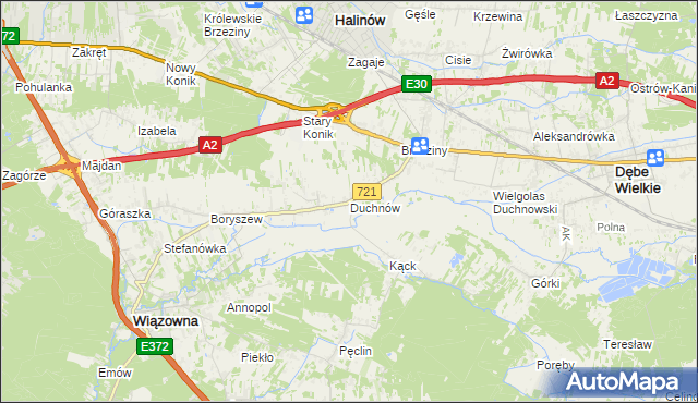 mapa Duchnów, Duchnów na mapie Targeo