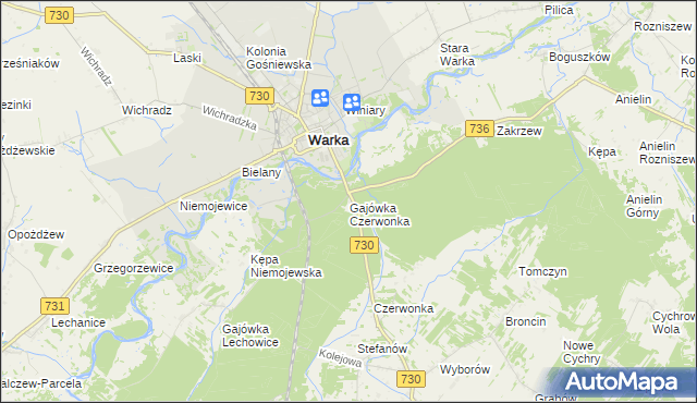 mapa Gajówka Czerwonka, Gajówka Czerwonka na mapie Targeo