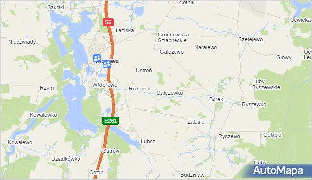 mapa Gałęzewko, Gałęzewko na mapie Targeo