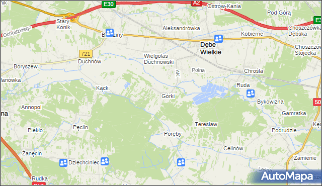 mapa Górki gmina Dębe Wielkie, Górki gmina Dębe Wielkie na mapie Targeo