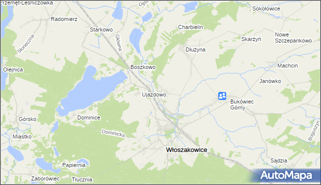 mapa Grotniki gmina Włoszakowice, Grotniki gmina Włoszakowice na mapie Targeo