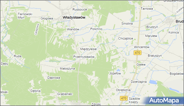 mapa Izabelin gmina Brudzew, Izabelin gmina Brudzew na mapie Targeo