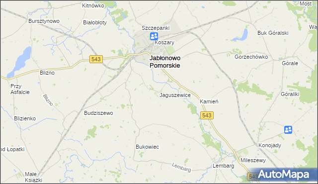 mapa Jaguszewice, Jaguszewice na mapie Targeo