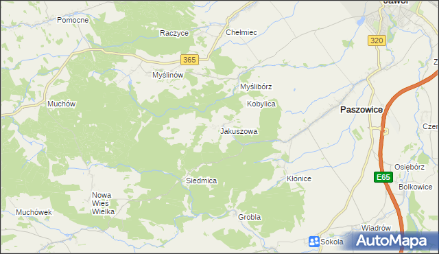 mapa Jakuszowa, Jakuszowa na mapie Targeo