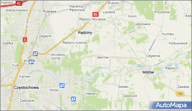 mapa Jaskrów, Jaskrów na mapie Targeo
