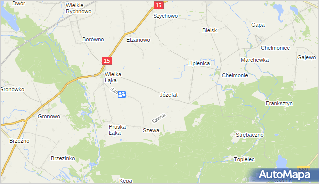 mapa Józefat gmina Kowalewo Pomorskie, Józefat gmina Kowalewo Pomorskie na mapie Targeo