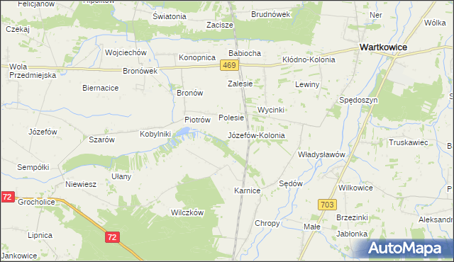 mapa Józefów-Kolonia, Józefów-Kolonia na mapie Targeo