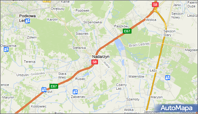 mapa Kajetany, Kajetany na mapie Targeo