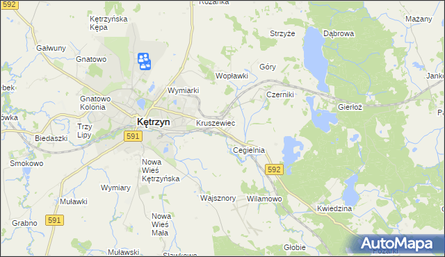 mapa Karolewo gmina Kętrzyn, Karolewo gmina Kętrzyn na mapie Targeo