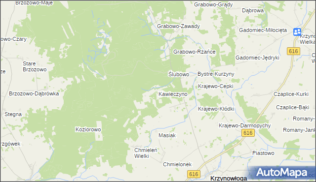 mapa Kawieczyno, Kawieczyno na mapie Targeo