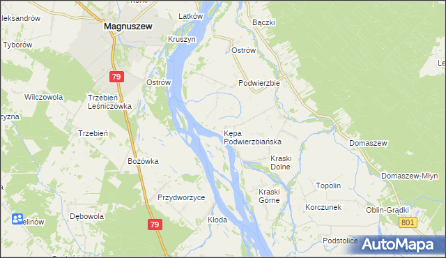 mapa Kępa Podwierzbiańska, Kępa Podwierzbiańska na mapie Targeo