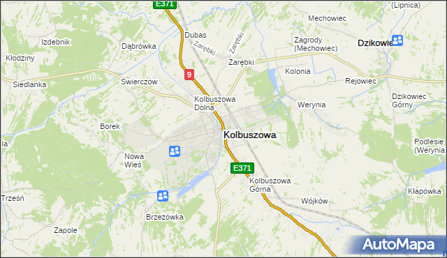 mapa Kolbuszowa, Kolbuszowa na mapie Targeo