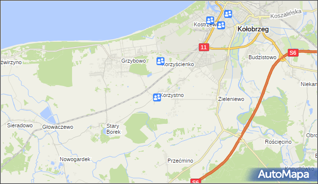 mapa Korzystno, Korzystno na mapie Targeo