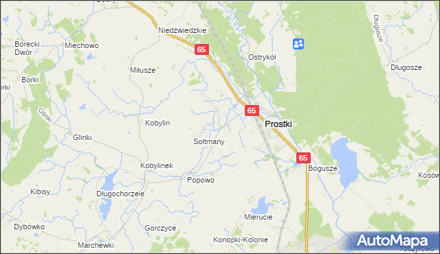 mapa Krupin gmina Prostki, Krupin gmina Prostki na mapie Targeo