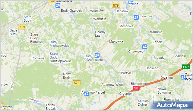 mapa Kuklówka Radziejowicka, Kuklówka Radziejowicka na mapie Targeo