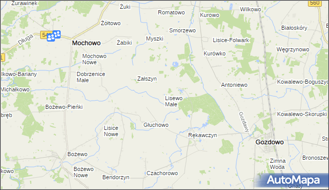 mapa Lisewo Małe, Lisewo Małe na mapie Targeo