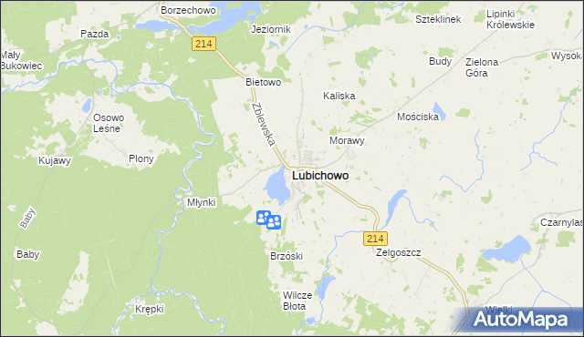 mapa Lubichowo, Lubichowo na mapie Targeo