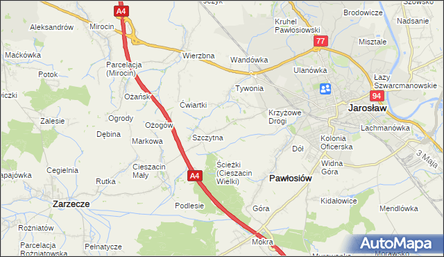 mapa Maleniska gmina Pawłosiów, Maleniska gmina Pawłosiów na mapie Targeo