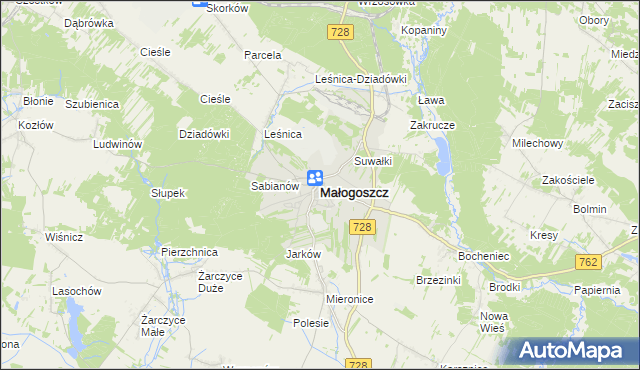 mapa Małogoszcz, Małogoszcz na mapie Targeo