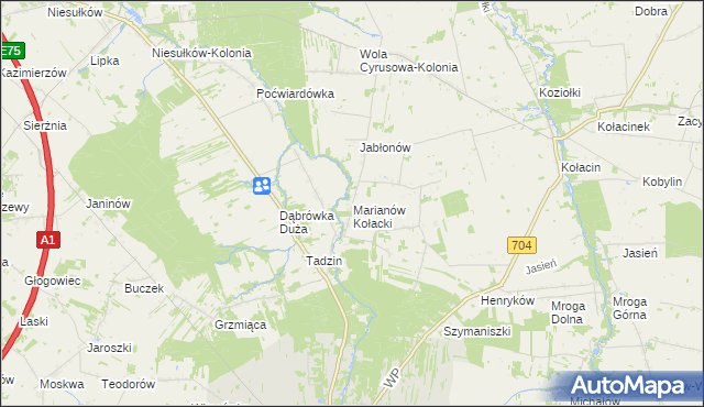 mapa Marianów Kołacki, Marianów Kołacki na mapie Targeo