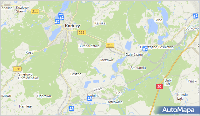 mapa Mezowo, Mezowo na mapie Targeo