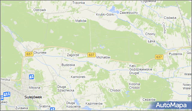 mapa Michałów gmina Halinów, Michałów gmina Halinów na mapie Targeo