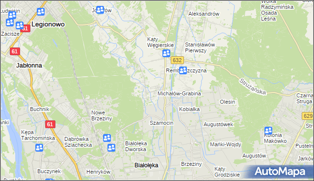 mapa Michałów-Grabina, Michałów-Grabina na mapie Targeo