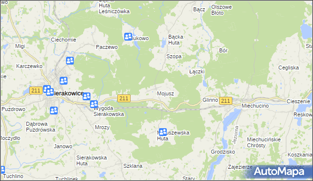 mapa Mojusz, Mojusz na mapie Targeo