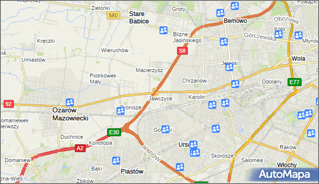 mapa Mory gmina Ożarów Mazowiecki, Mory gmina Ożarów Mazowiecki na mapie Targeo