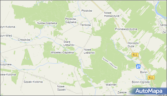 mapa Nowe Litewniki, Nowe Litewniki na mapie Targeo